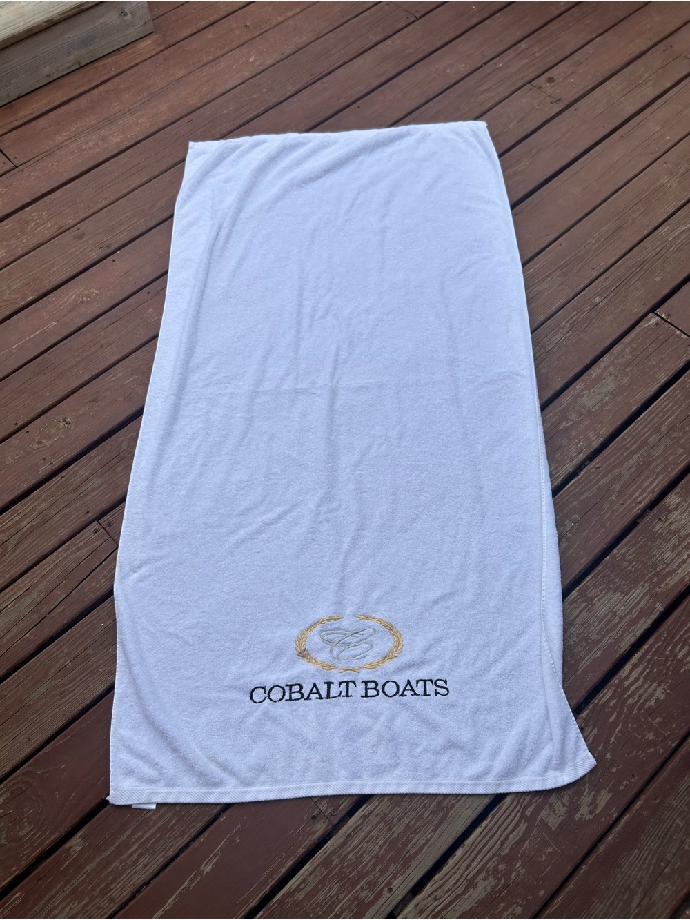 Cobalt Boats White Logo Beach Towel